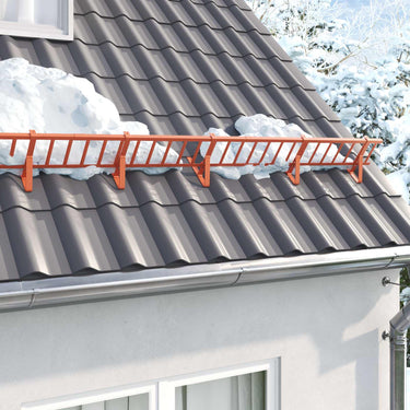 Vidaxl dak sneeuwbeugel rood 300 x 29,5 x 34,5 cm staal