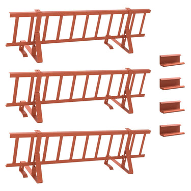 Vidaxl dak sneeuwbeugel rood 300 x 29,5 x 34,5 cm staal
