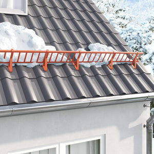 Vidaxl dak sneeuwbeugel rood 800 x 29,5 x 34,5 cm staal
