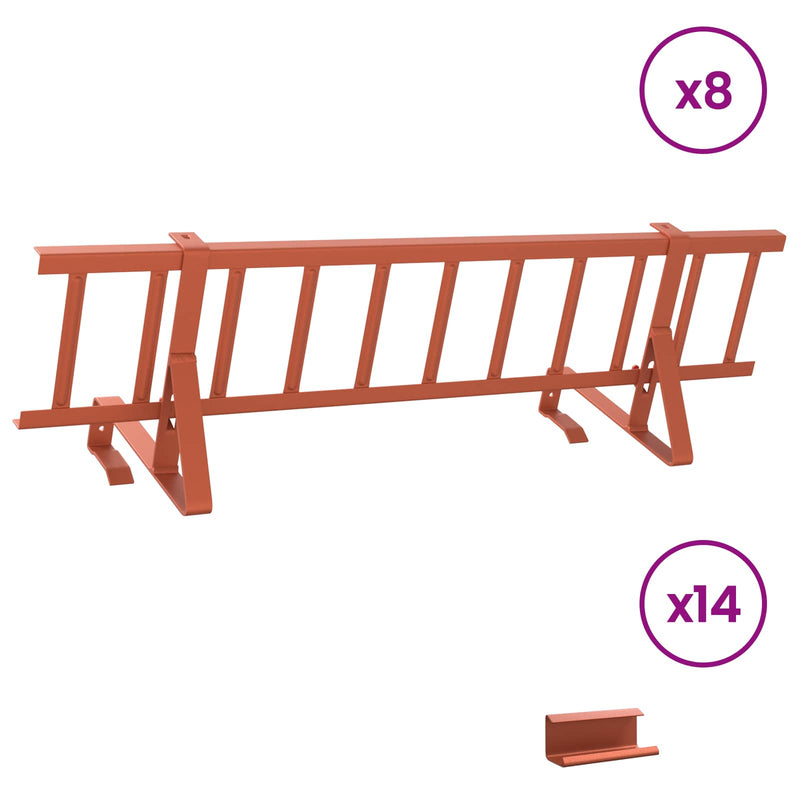 Afbeelding laden in galerijviewer, Vidaxl dak sneeuwbeugel rood 800 x 29,5 x 34,5 cm staal
