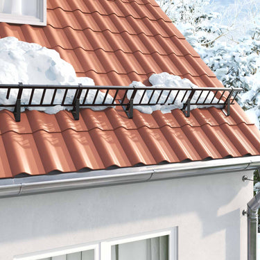 Vidaxl sneeuwbeveiligingsteun zwart 29,5 x 3 x 34,5 cm staal