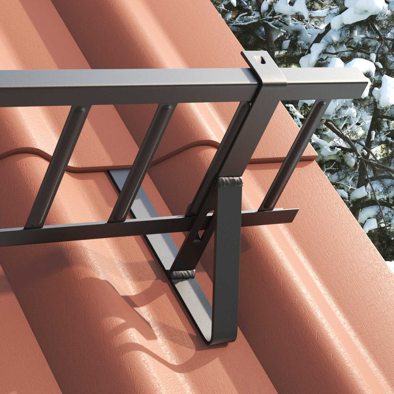 Afbeelding laden in galerijviewer, Vidaxl sneeuwbeveiligingsteun 6 pcs zwart 29,5 x 3 x 34,5 cm staal
