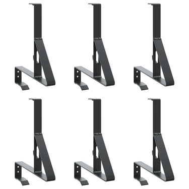Vidaxl sneeuwbeveiligingsteun 6 pcs zwart 29,5 x 3 x 34,5 cm staal