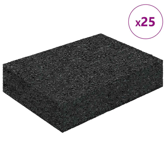 Vidaxl rubberen pad 25 pcs zwart 9 x 6 x 2 cm rubber