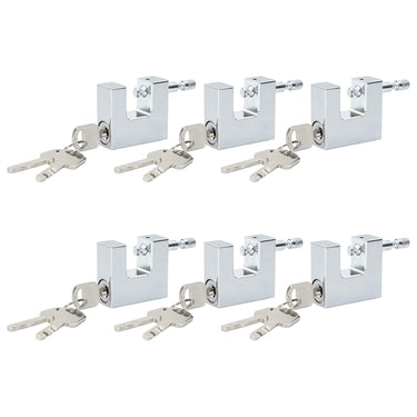 Vidaxl hangslot 6 pcs zilver 4,2 x 1,9 x 4 cm ijzer