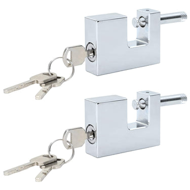 Vidaxl hangslot 2 pcs zilver 6 x 2 x 4,5 cm ijzer