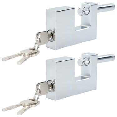 Vidaxl hangslot 2 pcs zilver 7,8 x 2 x 5 cm ijzer