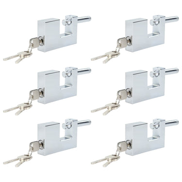 Vidaxl hangslot 6 pcs zilver 7,8 x 2 x 5 cm ijzer