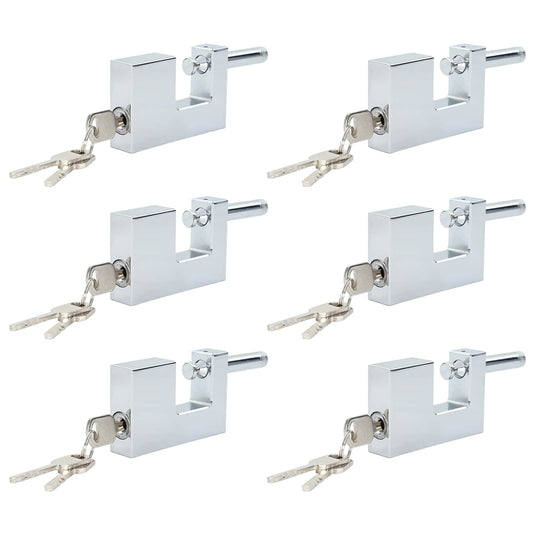 Vidaxl hangslot 6 pcs zilver 7,8 x 2 x 5 cm ijzer