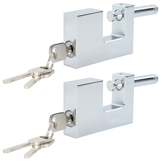 Vidaxl hangslot 2 pcs zilver 8,7 x 1,9 x 5,5 cm ijzer