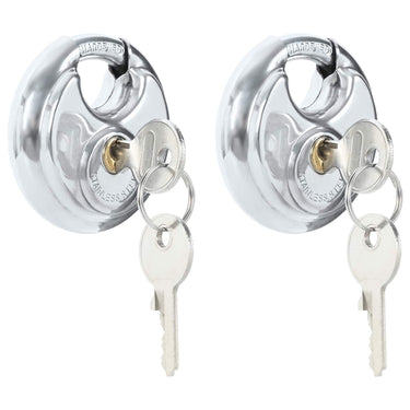 Vidaxl discusloten met sleutels 2 pcs zilver 6 x 2.3 x 6 cm