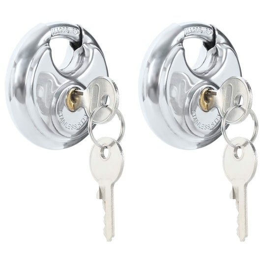 Vidaxl discusloten met sleutels 2 pcs zilver 7 x 2.4 x 7 cm
