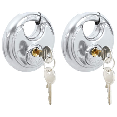 Vidaxl discusloten met sleutels 2 pcs zilver 9 x 2.8 x 9 cm