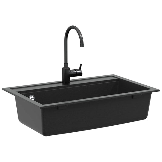 Vidaxl wasbak zwart 795 x 505 mm graniet