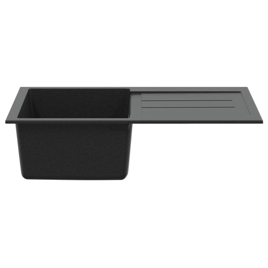 Vidaxl wasbak zwart 780 x 500 mm 80% kwarts en 20% hars
