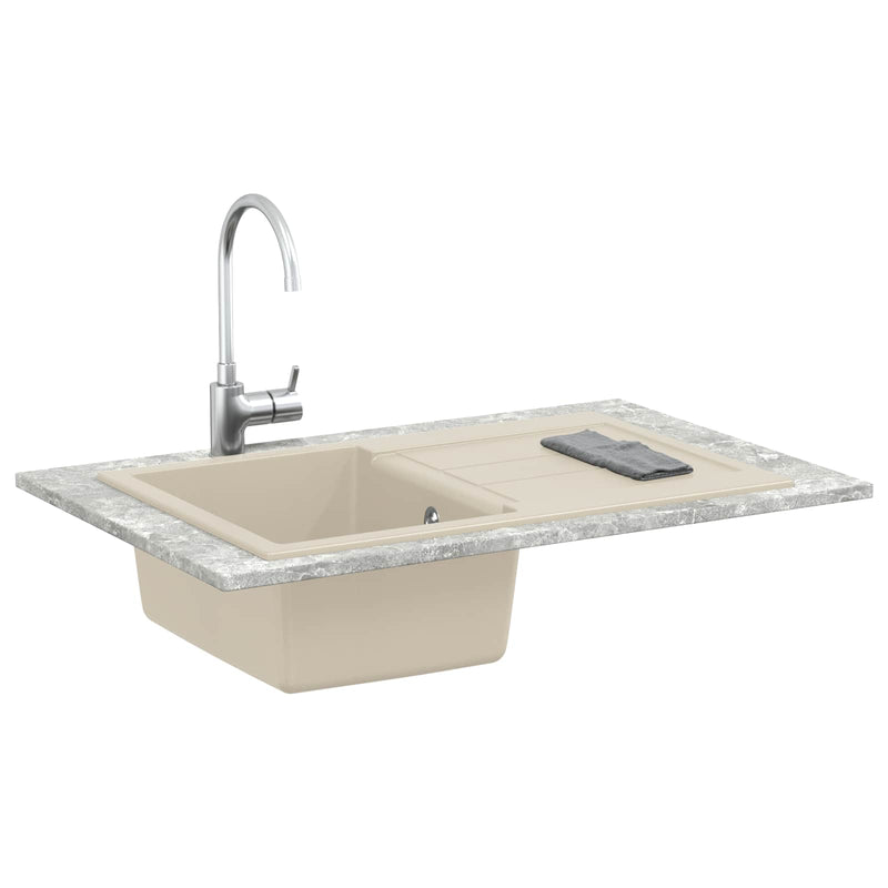 ギャラリービューアに画像をロードする, Vidaxl wasbak beige 780 x 500 mm 80% kwarts en 20% hars
