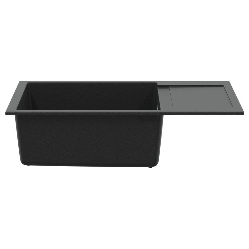 ギャラリービューアに画像をロードする, Vidaxl wasbak zwart 780 x 500 mm 80% kwarts en 20% hars
