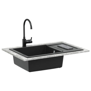 Vidaxl wasbak zwart 780 x 500 mm 80% kwarts en 20% hars