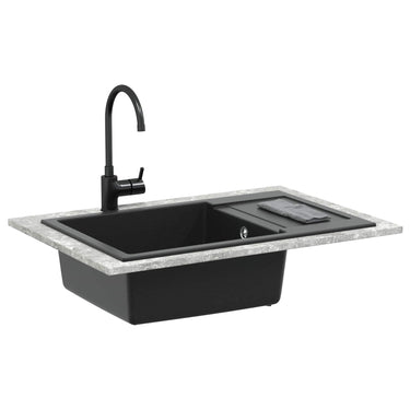 Vidaxl wasbak zwart 780 x 500 mm 80% kwarts en 20% hars