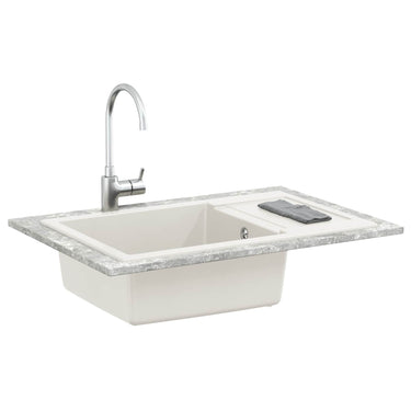 Vidaxl wasbak wit 780 x 500 mm 80% kwarts en 20% hars