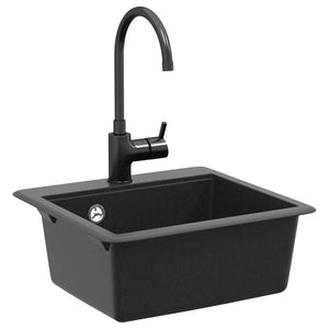 Vidaxl wasbak zwart 470 x 440 mm graniet