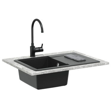 Vidaxl wasbak zwart 670 x 460 mm graniet