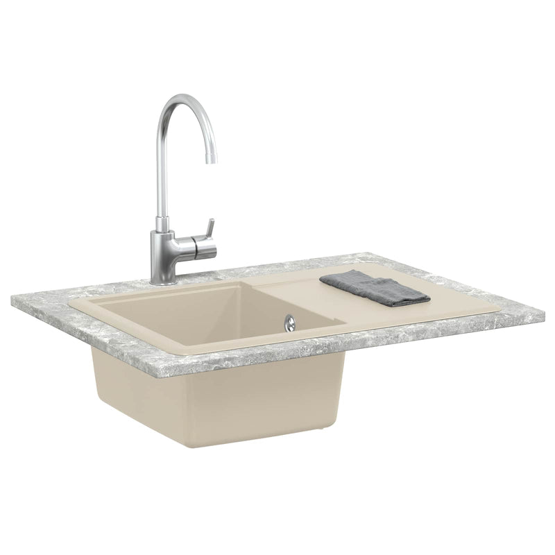ギャラリービューアに画像をロードする, Vidaxl wasbak beige 670 x 460 mm 80% kwarts en 20% hars
