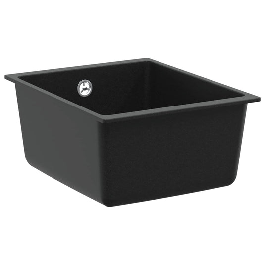 Vidaxl wasbak zwart 370 x 460 mm 80% kwarts en 20% hars