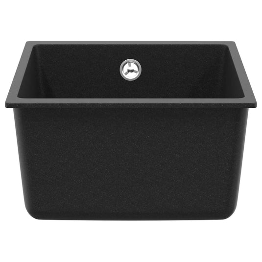 Vidaxl wasbak zwart 370 x 460 mm 80% kwarts en 20% hars