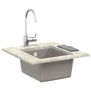 Vidaxl wasbak grijs 370 x 460 mm 80% kwarts en 20% hars