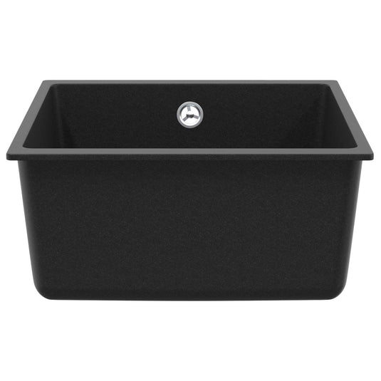 Vidaxl wasbak zwart 430 x 460 mm 80% kwarts en 20% hars