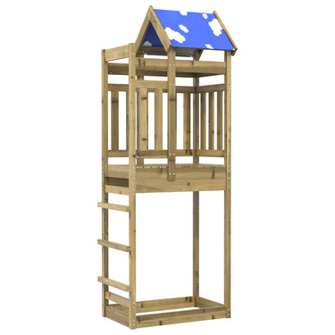 Vidaxl speeltoren bruin 85 x 52,5 x 239 cm massief geïmpregneerd hout
