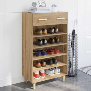 Vidaxl schoenenkast ambachtelijk eiken 60 x 35 x 105 cm bewerkt hout