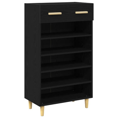 Vidaxl schoenenkast met lade zwart eiken 60 x 35 x 105 cm bewerkt hout
