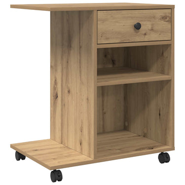 Vidaxl printerstand ambachtelijk eiken 60 x 40 x 68.5 cm bewerkt hout