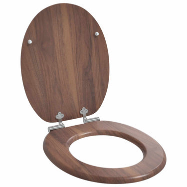 Vidaxl zachte sluit toiletbril bruin 44 x 38 cm mdf-plaat