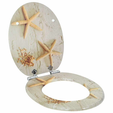 Vidaxl zachte sluit toiletbril geel en wit 44 x 38 cm mdf-plaat