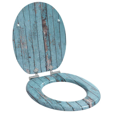 Vidaxl zachte sluit toiletbril blauw 44 x 38 cm mdf-plaat
