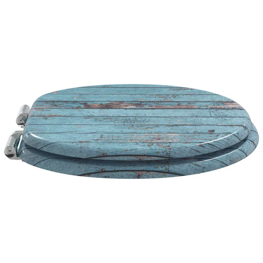 Vidaxl zachte sluit toiletbril blauw 44 x 38 cm mdf-plaat