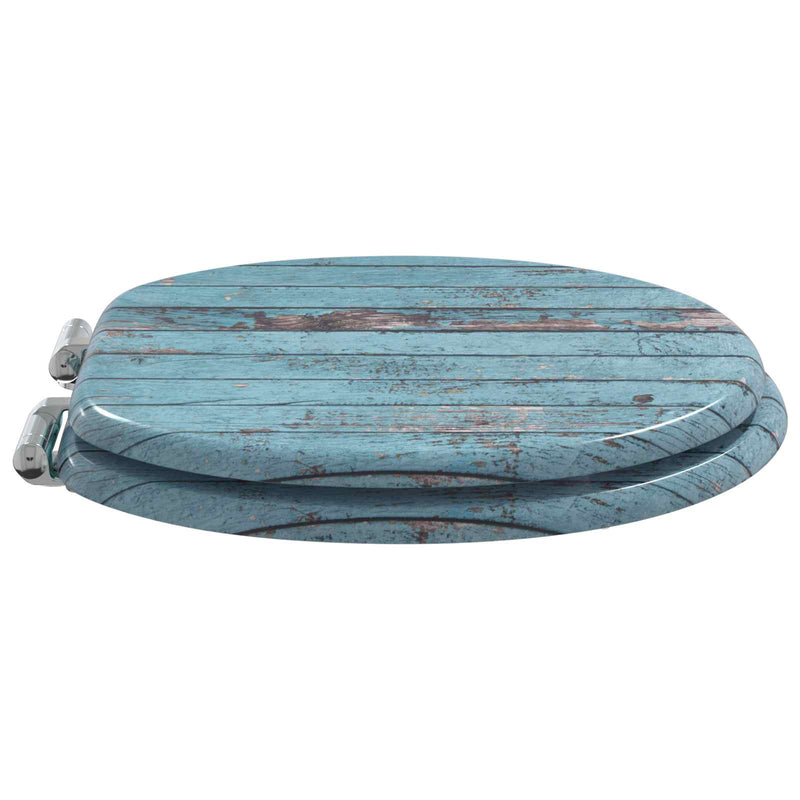 Chargez l'image dans la visionneuse de la galerie, Vidaxl zachte sluit toiletbril blauw 44 x 38 cm mdf-plaat
