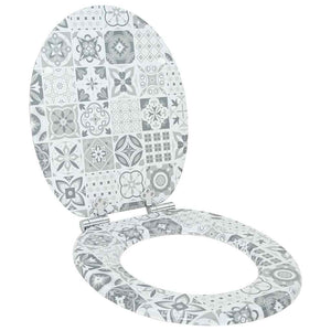 Vidaxl zachte sluit toiletbril blauw en wit porselein 44 x 38 cm