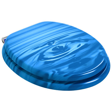 Vidaxl zachte sluit toiletbril blauwe druppel 44 x 38 cm mdf-plaat