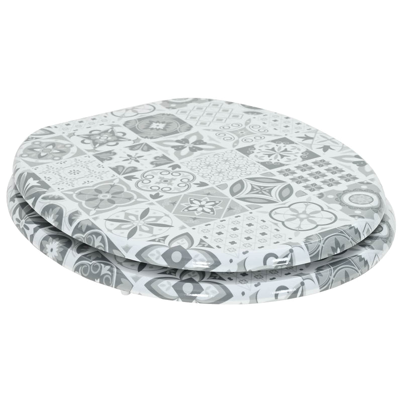 Afbeelding laden in galerijviewer, Vidaxl zachte sluit toiletbril grijs 44 x 38 cm mdf-plaat
