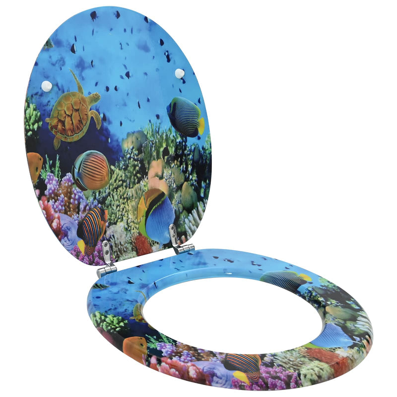 Afbeelding laden in galerijviewer, Vidaxl zachte sluit toiletbril diep zee blauw 44 x 38 cm mdf-plaat
