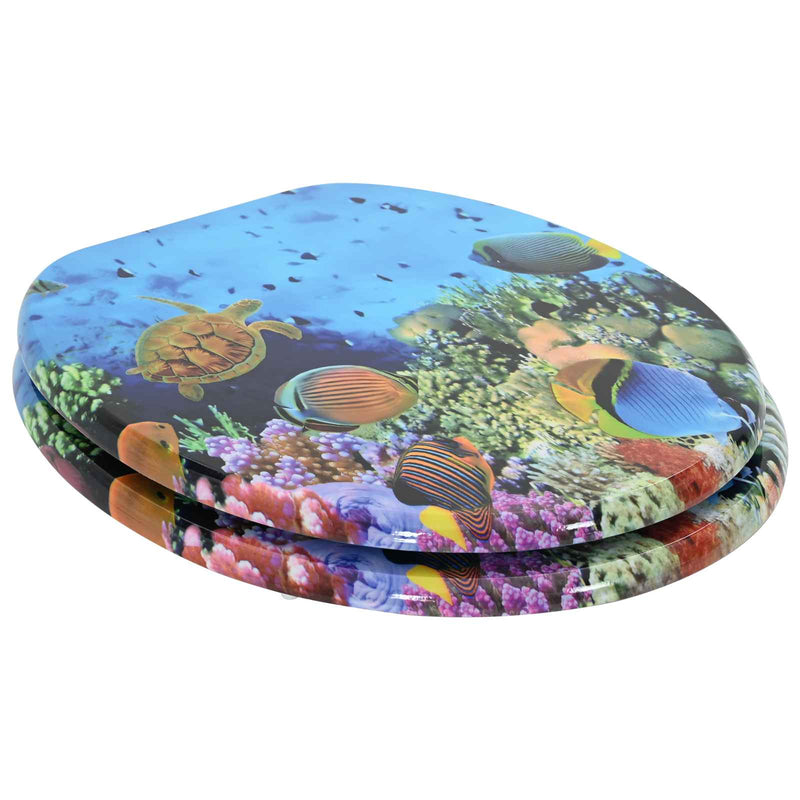 Afbeelding laden in galerijviewer, Vidaxl zachte sluit toiletbril diep zee blauw 44 x 38 cm mdf-plaat
