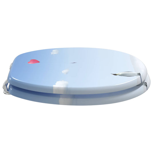 Vidaxl zachte sluit toiletbril blauw 44 x 38 cm mdf-plaat