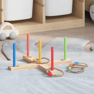 Vidaxl ringgooi spel natuur rood blauw 41 x 41 x 16 cm