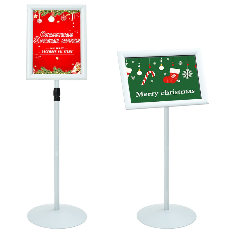 Afbeelding laden in galerijviewer, Vidaxl pedestal posterstand zilver 33 x 33 x 126 cm pvc en staal
