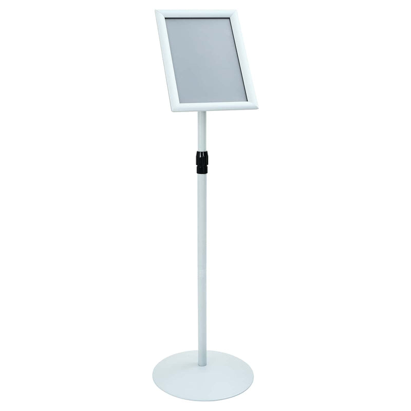 Afbeelding laden in galerijviewer, Vidaxl pedestal posterstand zilver 33 x 33 x 123 cm pvc en staal
