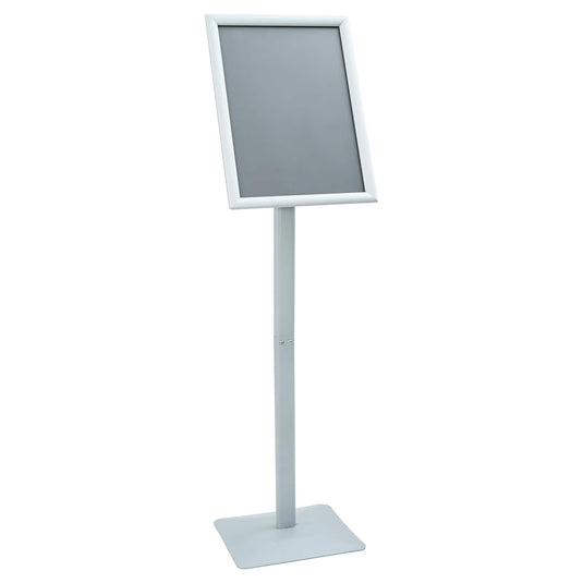 Vidaxl pedestal posterstand zilver 32,5 x 27 x 126 cm pvc en gietijzer